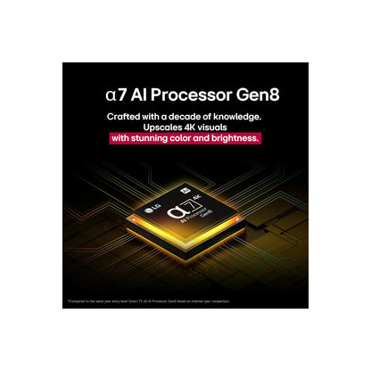 Procesador α7 AI Processor Gen8 de televisor LG 65 pulgadas 4K para imágenes con color y brillo sorprendentes