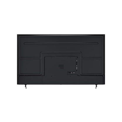 Parte trasera del televisor LG 86 pulgadas 4K con conectores y soporte en color negro