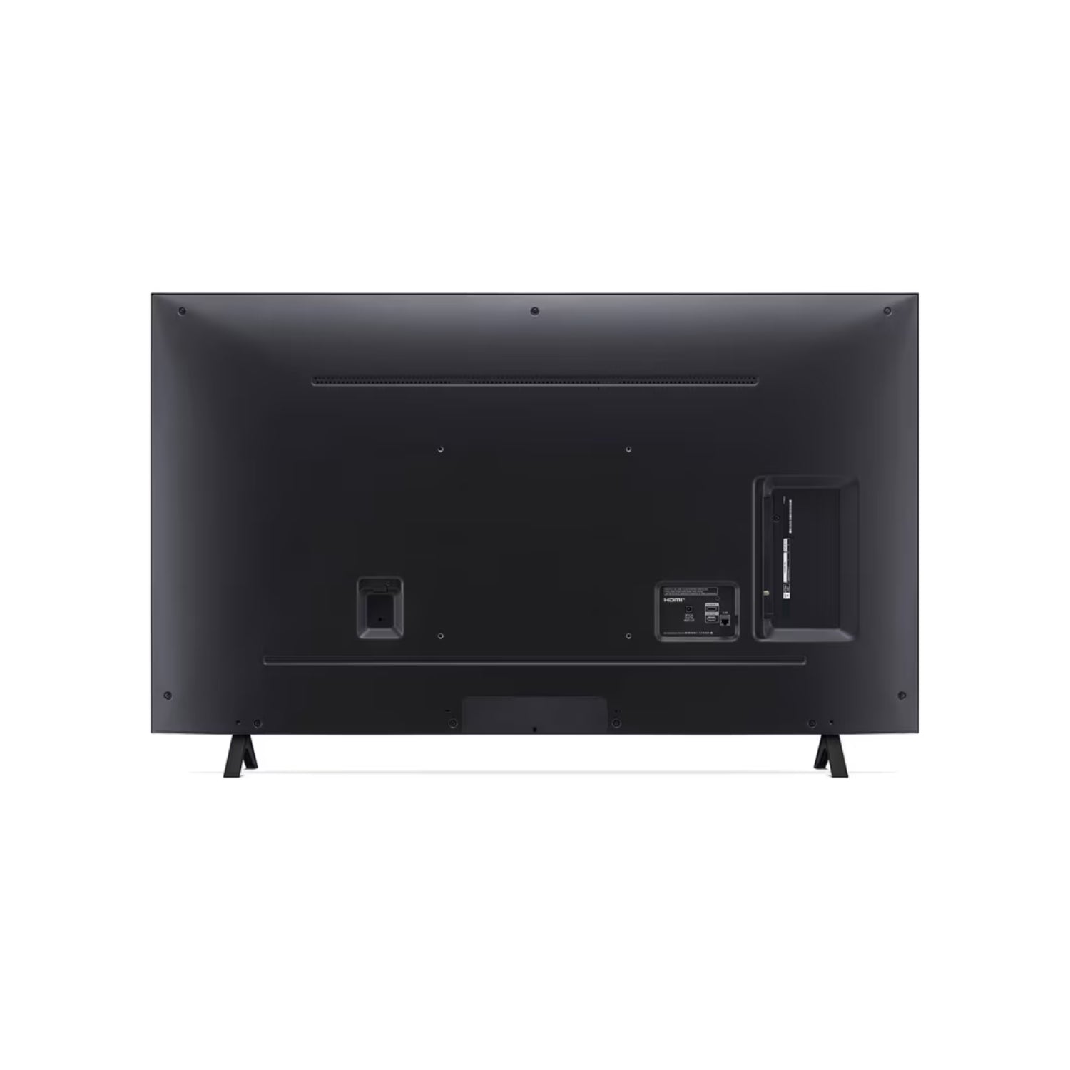 Vista trasera del televisor LG Nanocell 43 pulgadas 4K Honduras mostrando puertos y soporte de mesa