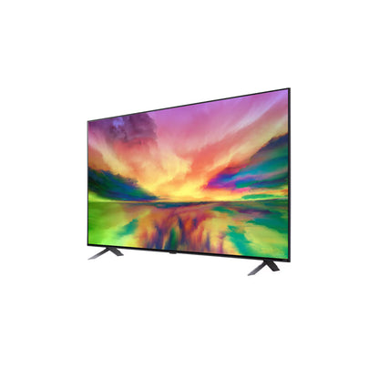 televisor LG QNED 65 pulgadas 4K con pantalla de colores vivos, marco fino y peanas en forma de V para sala