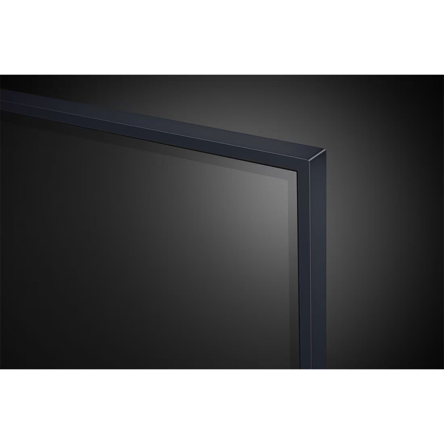 Detalle del marco del televisor LG QNED 65 pulgadas 4K en negro con bisel delgado y diseño minimalista