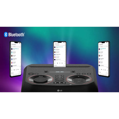Torre de sonido XBOOM 300W LG con conectividad Bluetooth y control desde smartphone