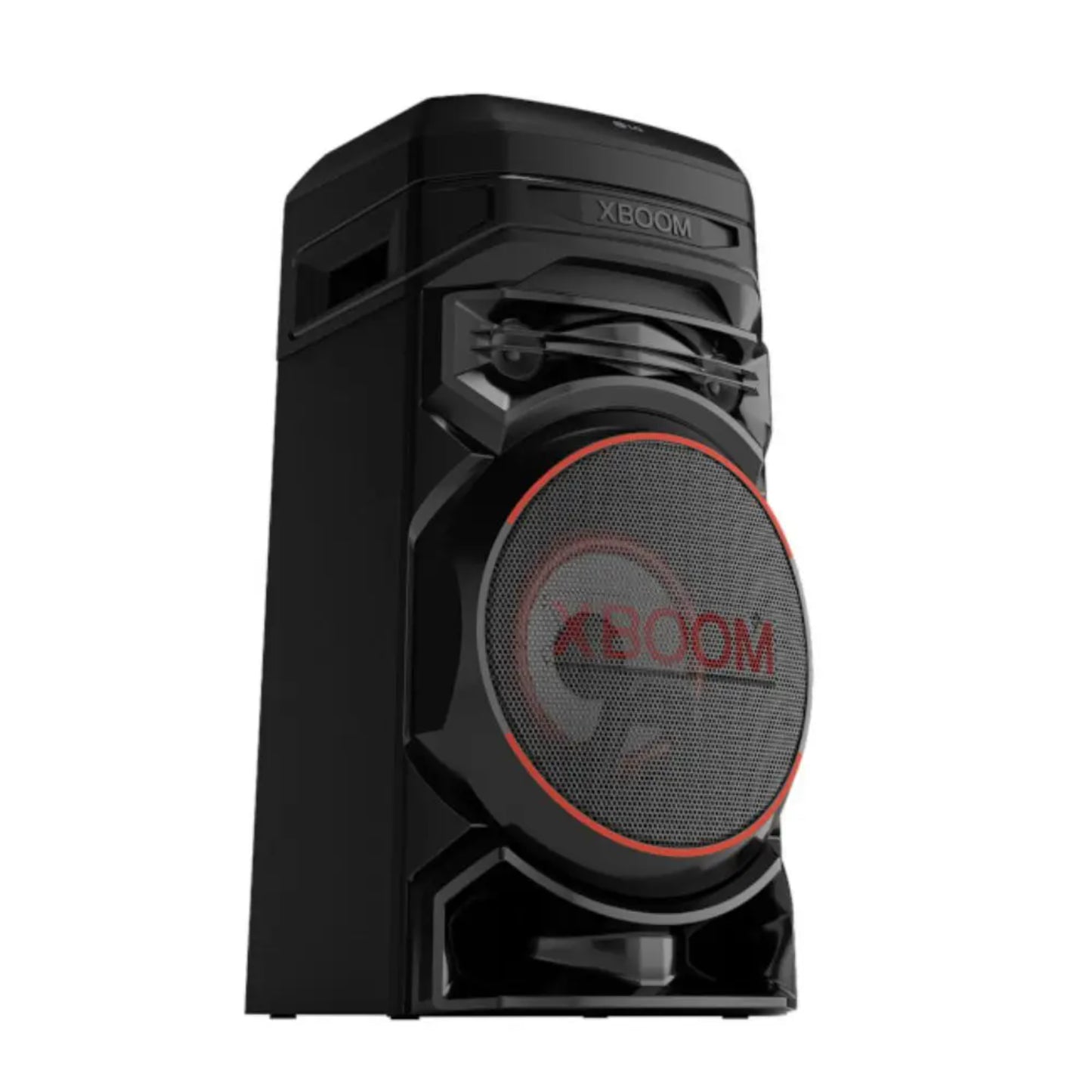 Torre de sonido XBOOM 300W LG negra con diseño moderno y altavoz frontal grande