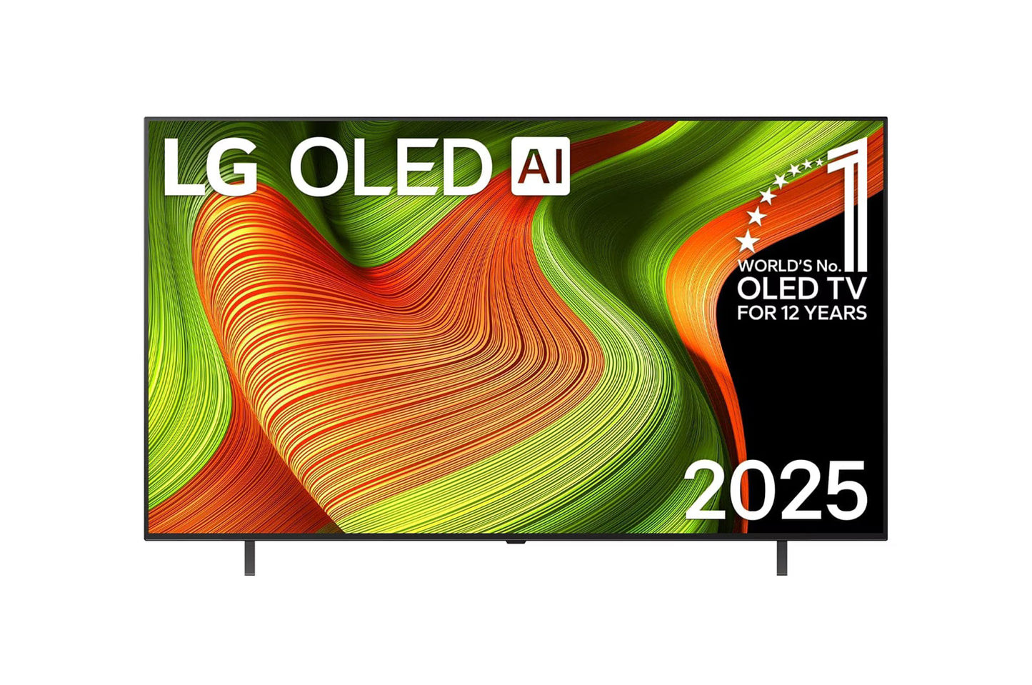 Televisor LG OLED 55 pulgadas 4K con tecnología AI y diseño moderno en colores vibrantes