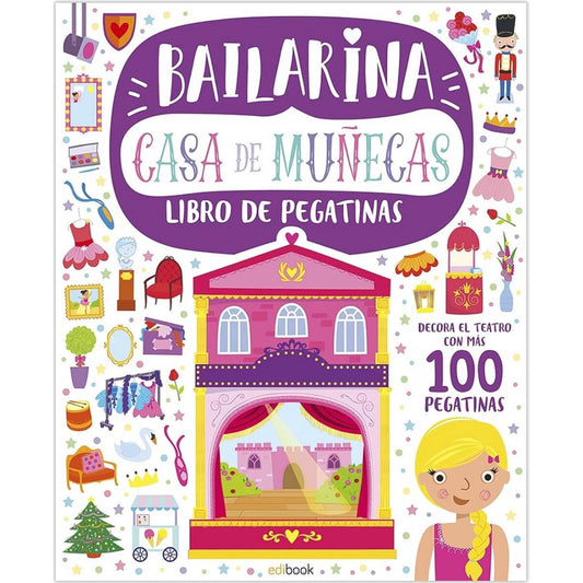 Libro infantil 'Bailarina Casa de Muñecas' con pegatinas varias para decorar