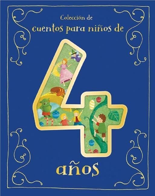 Libros infantiles azul con cuentos para niños de 4 años en portada
