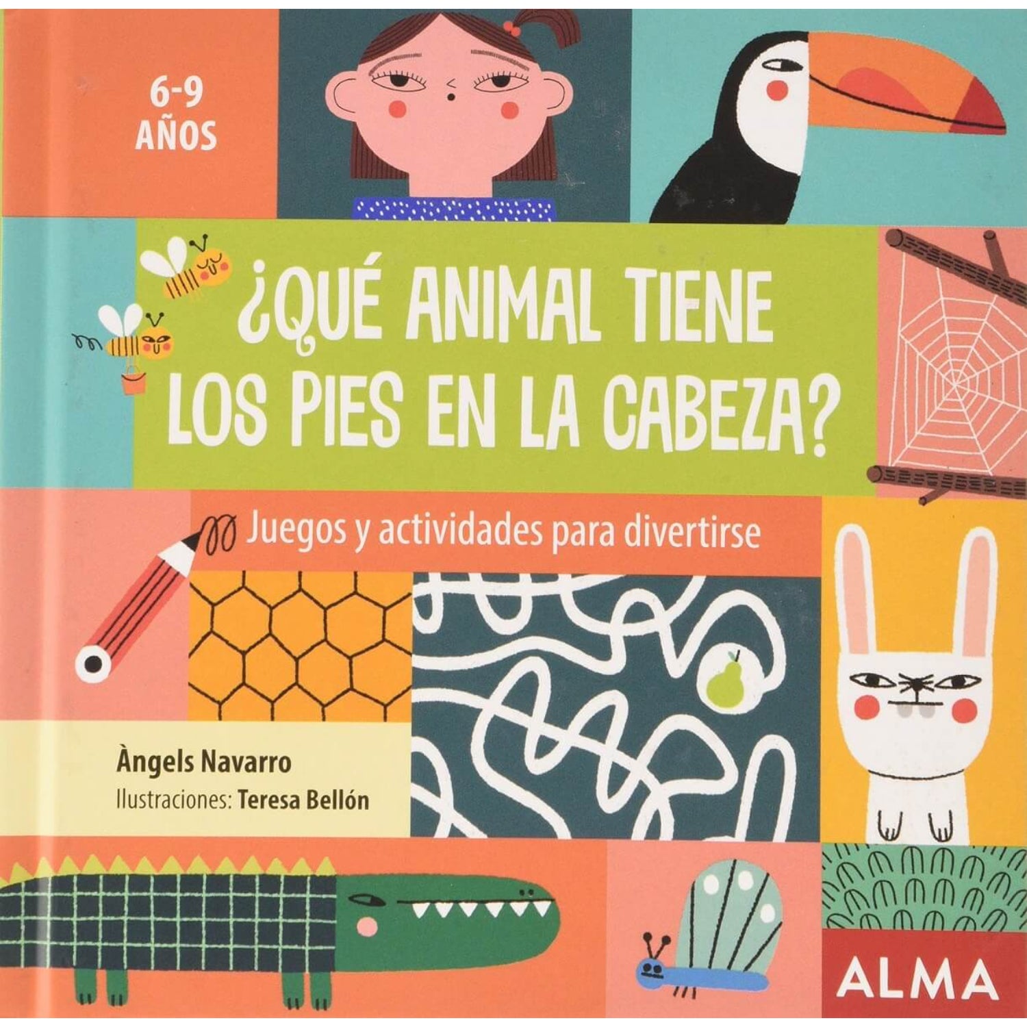Libro infantil colorido sobre juegos y actividades para niños de 6 a 9 años
