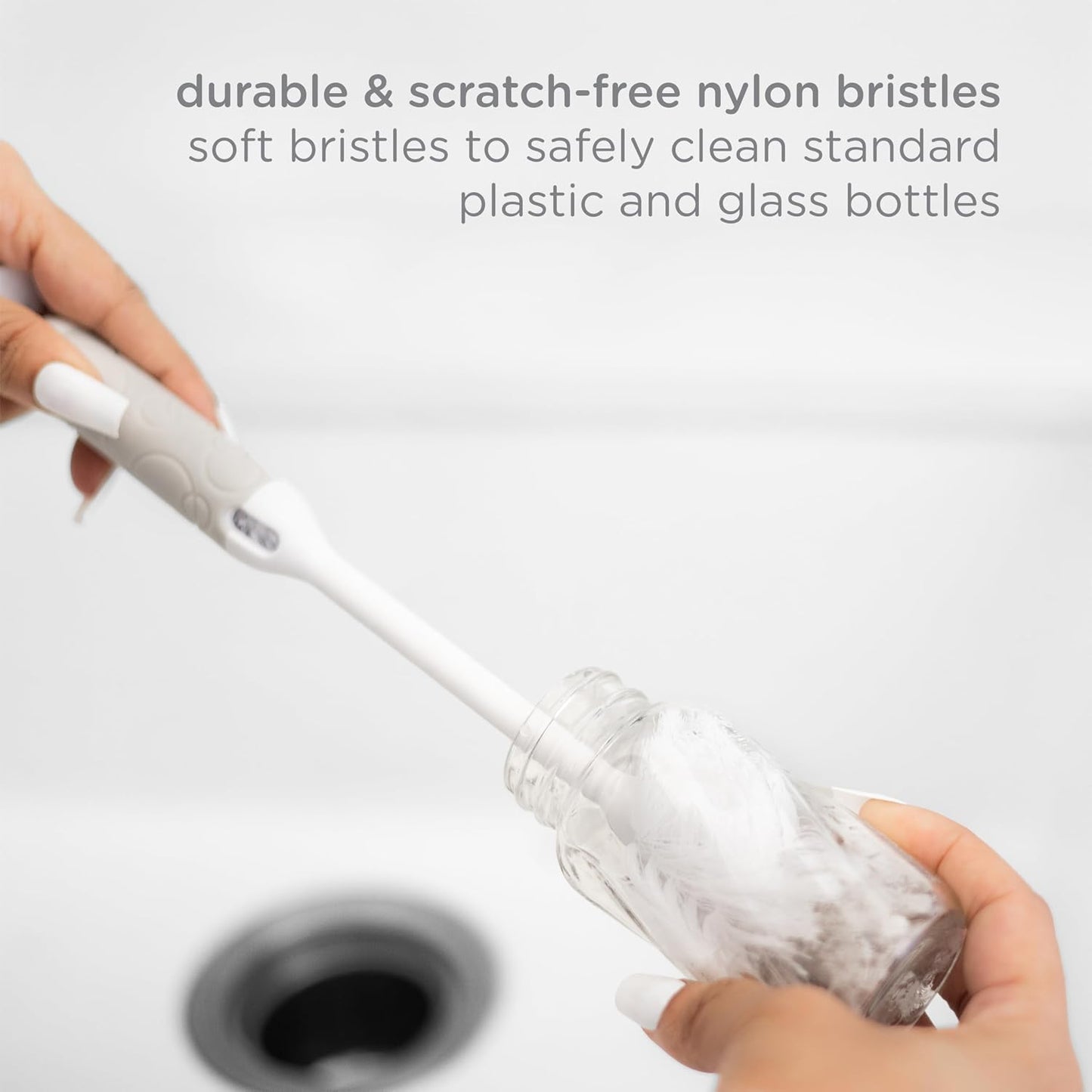 Cepillo de limpieza biberones con cerdas de nylon duraderas para limpiar botellas con seguridad