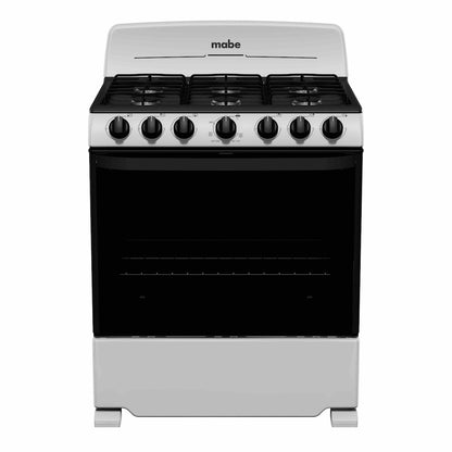 Estufa a gas MABE de 5 quemadores en color blanco ideal para comprar estufa a gas en Honduras