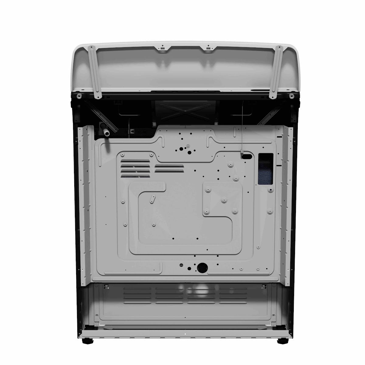 Vista trasera de la estufa MABE LL0101 ideal para comprar estufa a gas en Honduras