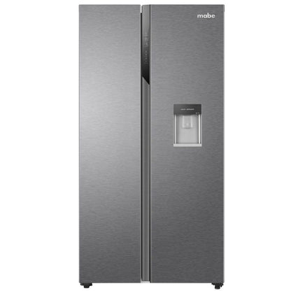Refrigerador side by side mabe 524 litros de acero inoxidable con dispensador de agua y hielo