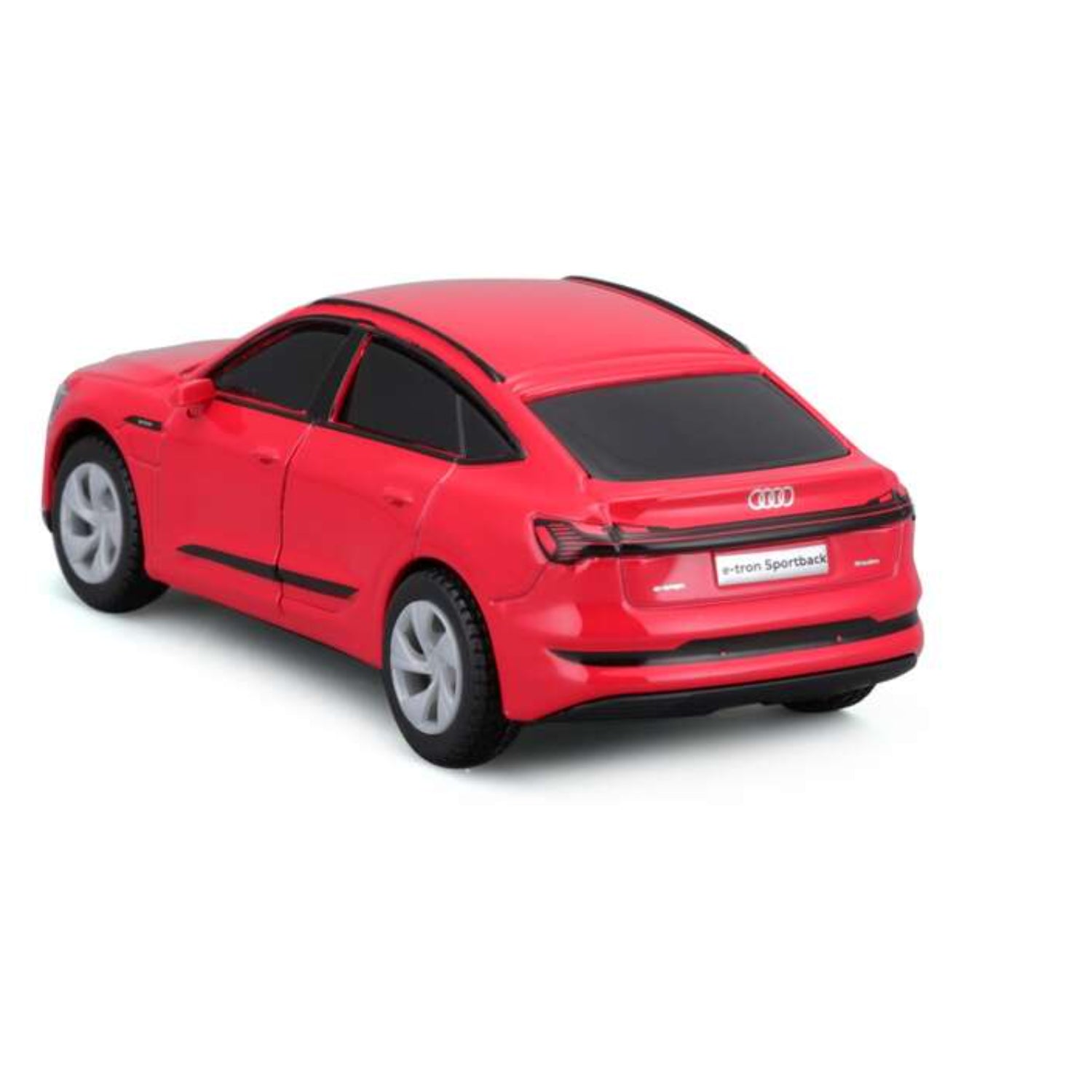 Carro Audi rojo vista trasera, juguete para colección de automóviles.
