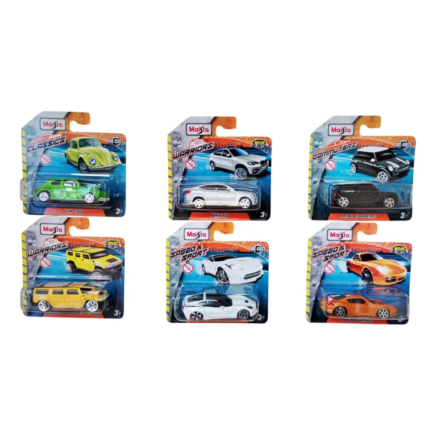 Carros MAISTO en varios colores, vista frontal, colección de miniaturas populares