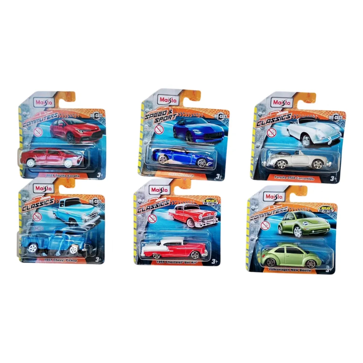 Carros de juguete MAISTO en diferentes colores y modelos, en sus empaques originales