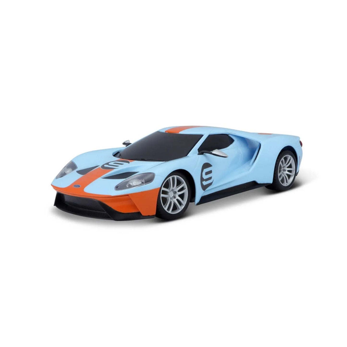 Carro Maisto azul y naranja, vista lateral, diseño deportivo y moderno