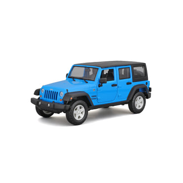 Carro Maisto azul, modelo todoterreno vista lateral