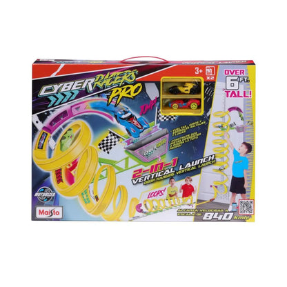 Juego Cyber Racers Pro de MAISTO, incluye carro y pistas para lanzamiento vertical