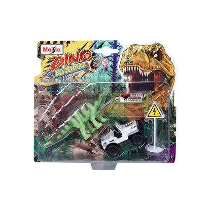 Juego de aventura Dino de Maisto, juguete con vehículo y dinosaurios, vista frontal