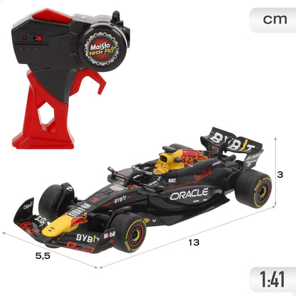 Auto de carrera Formula negro con control remoto Maisto, vista lateral, ideal para coleccionistas