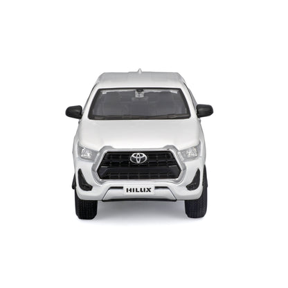 Modelo de Toyota Hilux blanco, vista frontal, coche de colección