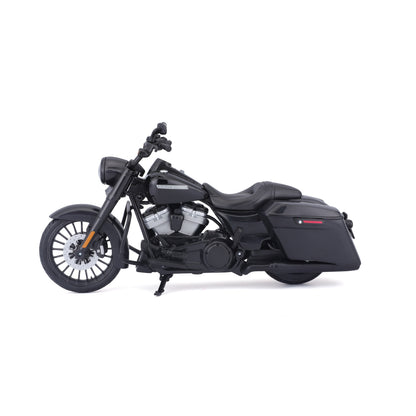 Moto negra de Maisto, vista lateral, modelo detallado y realista