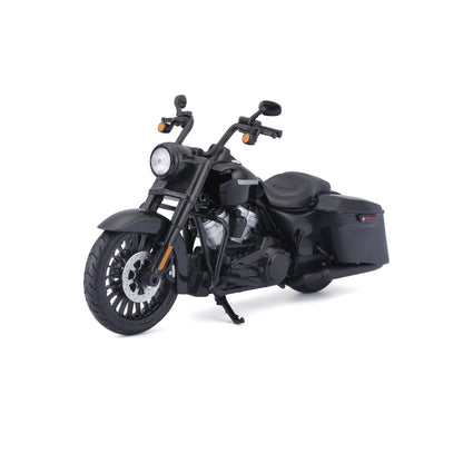 Moto negra Maisto vista frontal, modelo detallado y realista