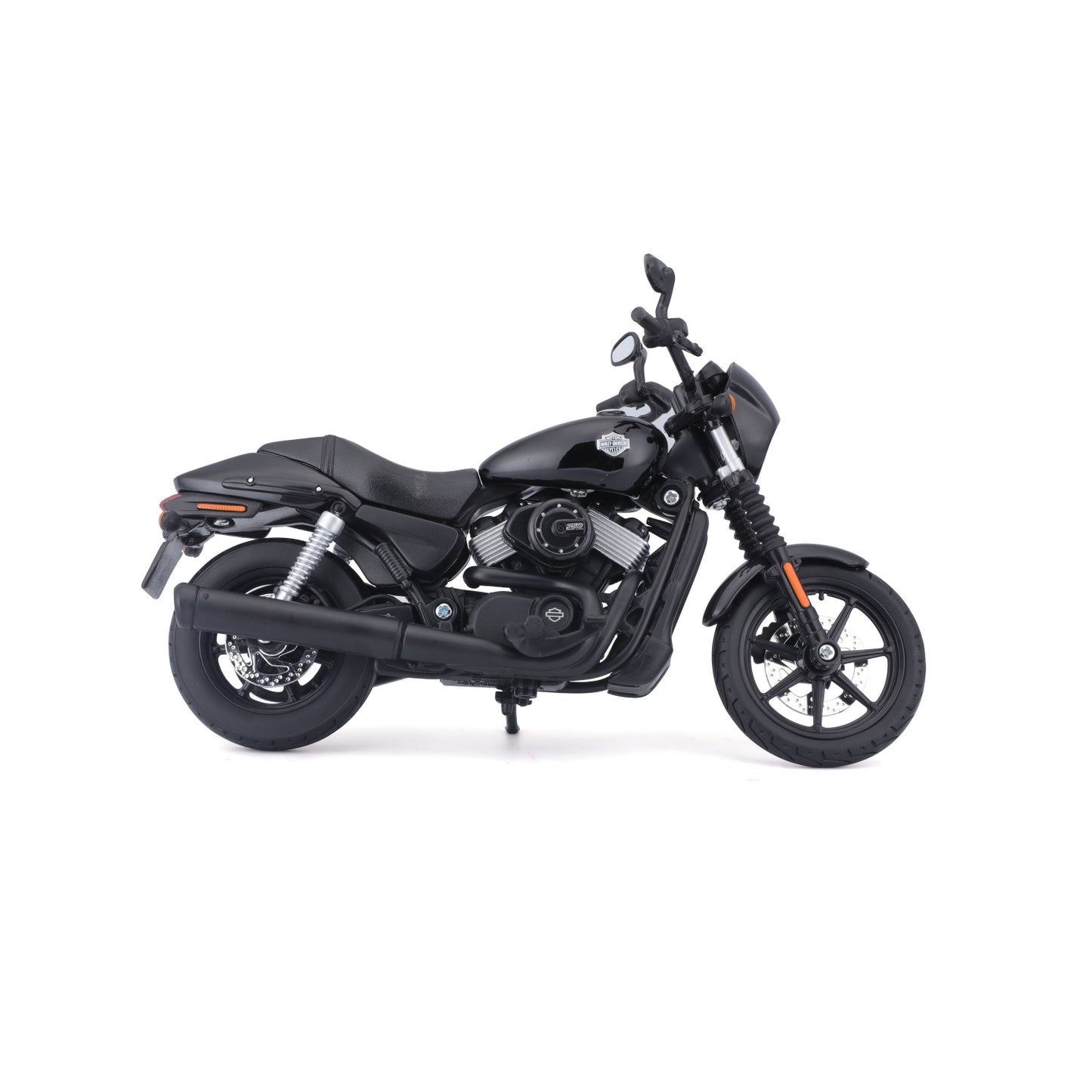 Moto negra Maisto lateral, modelo detallado para coleccionistas