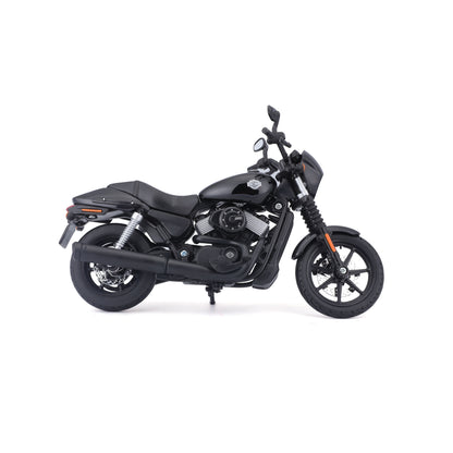 Moto negra Maisto lateral, modelo detallado para coleccionistas