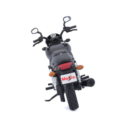 Moto Maisto negra trasera, modelo detallado, colección de miniaturas
