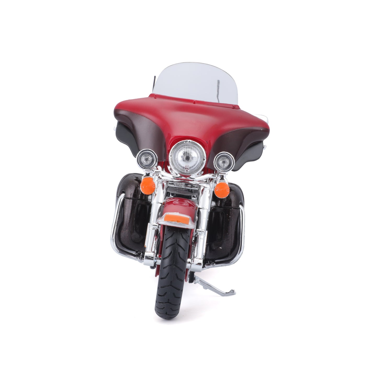 Motocicleta roja Maisto vista frontal, modelo detallado y realista