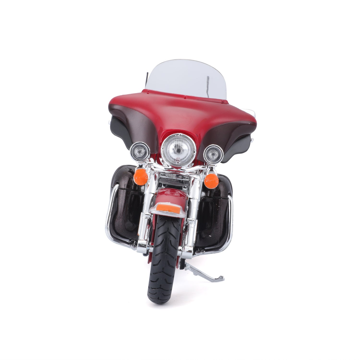 Motocicleta roja Maisto vista frontal, modelo detallado y realista