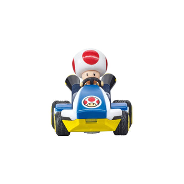 Coche de carreras Toad en miniatura, vistas frontal y colorido, juguete divertido
