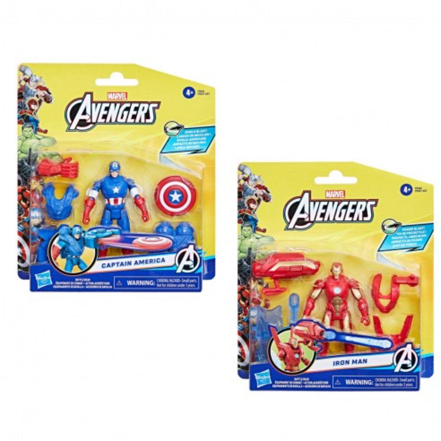 Figuras de Captain America y Iron Man en paquete, colección de Avengers de Hasbro