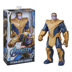 Figura de Thanos de la serie Titan Hero de Marvel, detalles en dorado y azul