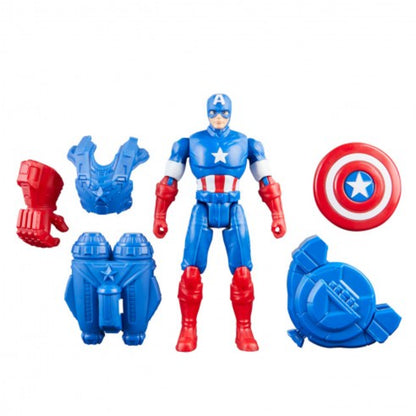 Figura de acción Captain America azul con escudo y accesorios
