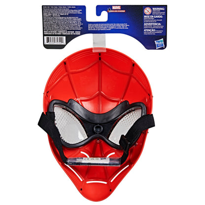 la máscara roja de Spider-Man con diseño frontal, ideal para disfraces y juegos