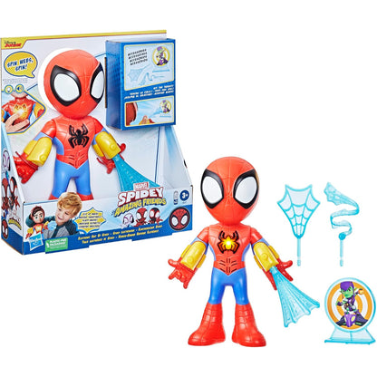 Figura Spidey Marvel de Hasbro en posiciones dinámicas con accesorios para niños