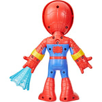 Figura de acción Spider-Man roja y azul, vista trasera con accesorios