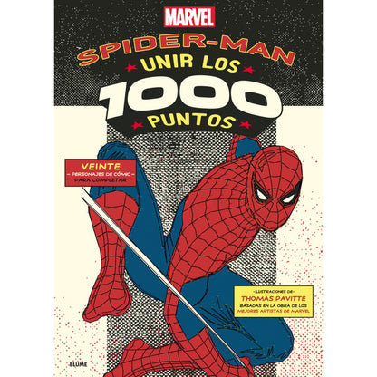 Libro de unir los 1000 puntos de Spider-Man, portada con ilustración del héroe en acción