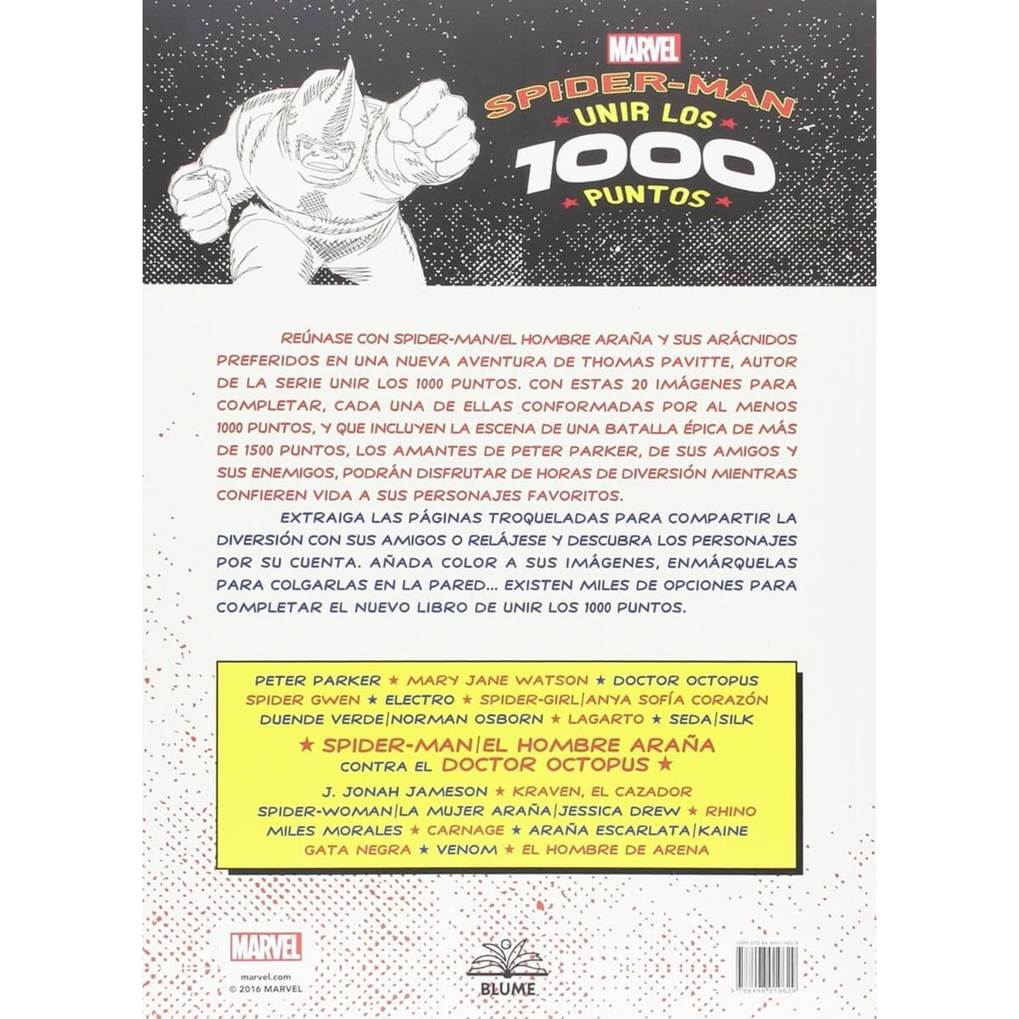 Portada del juego de mesa Spiderman con personajes y diseño colorido, actividad divertida para amigos