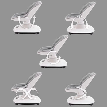Mecedora KIDILO blanca con múltiples posiciones de reclinado y soporte ergonómico