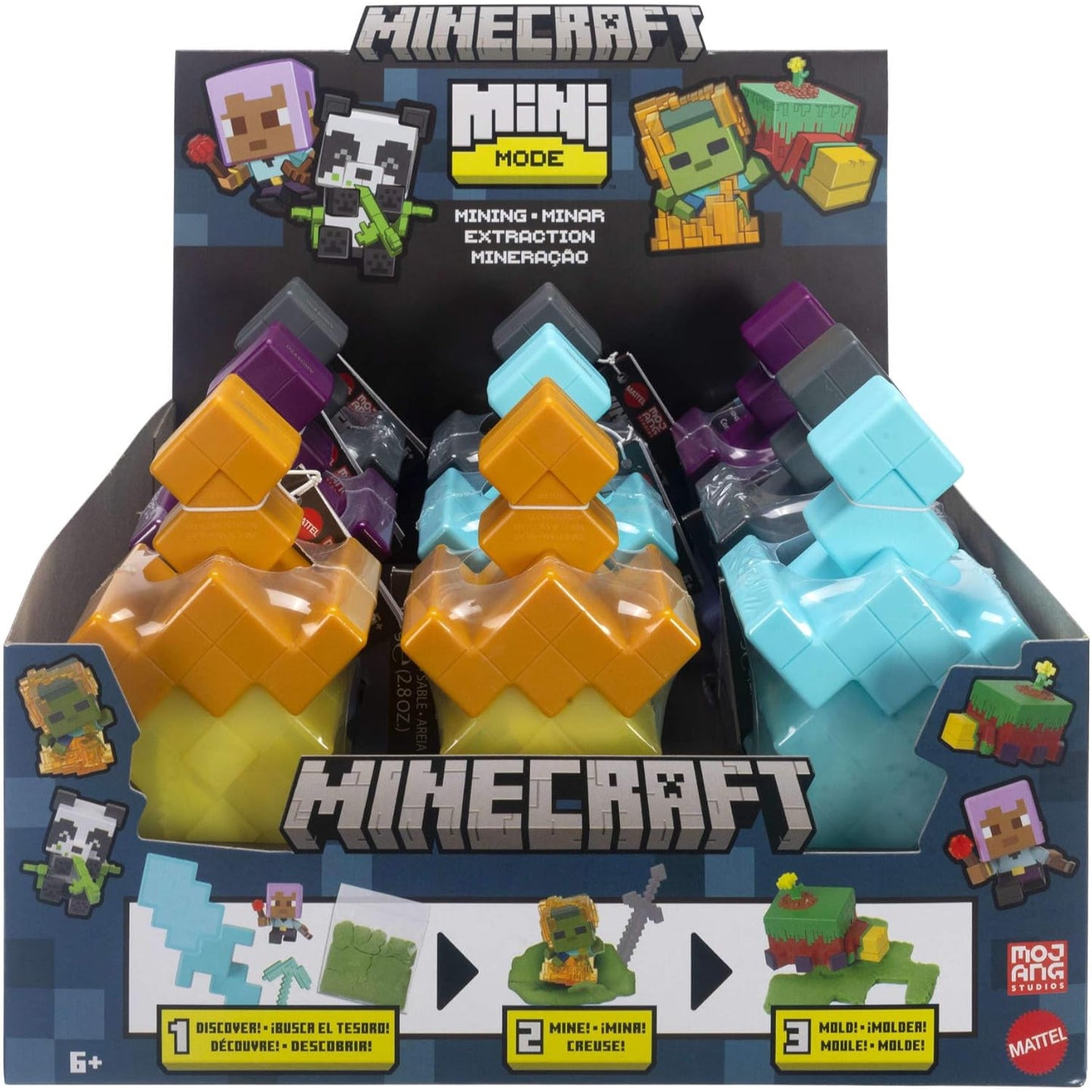Juegos Minecraft Modo Mini, colores variados, exhibición de personajes y elementos