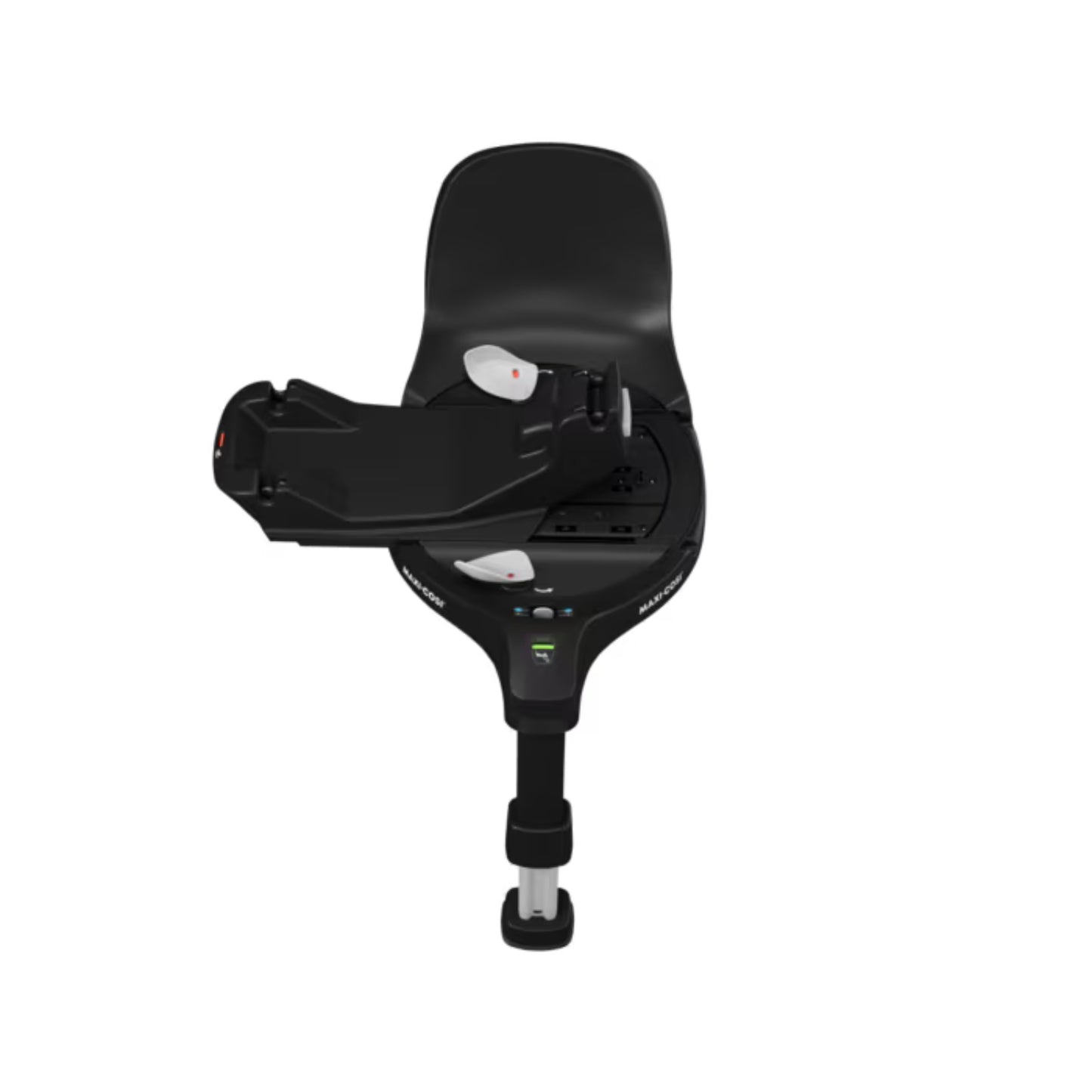 Base para asiento de auto Maxi Cosi, color negro, vista superior con indicadores de seguridad