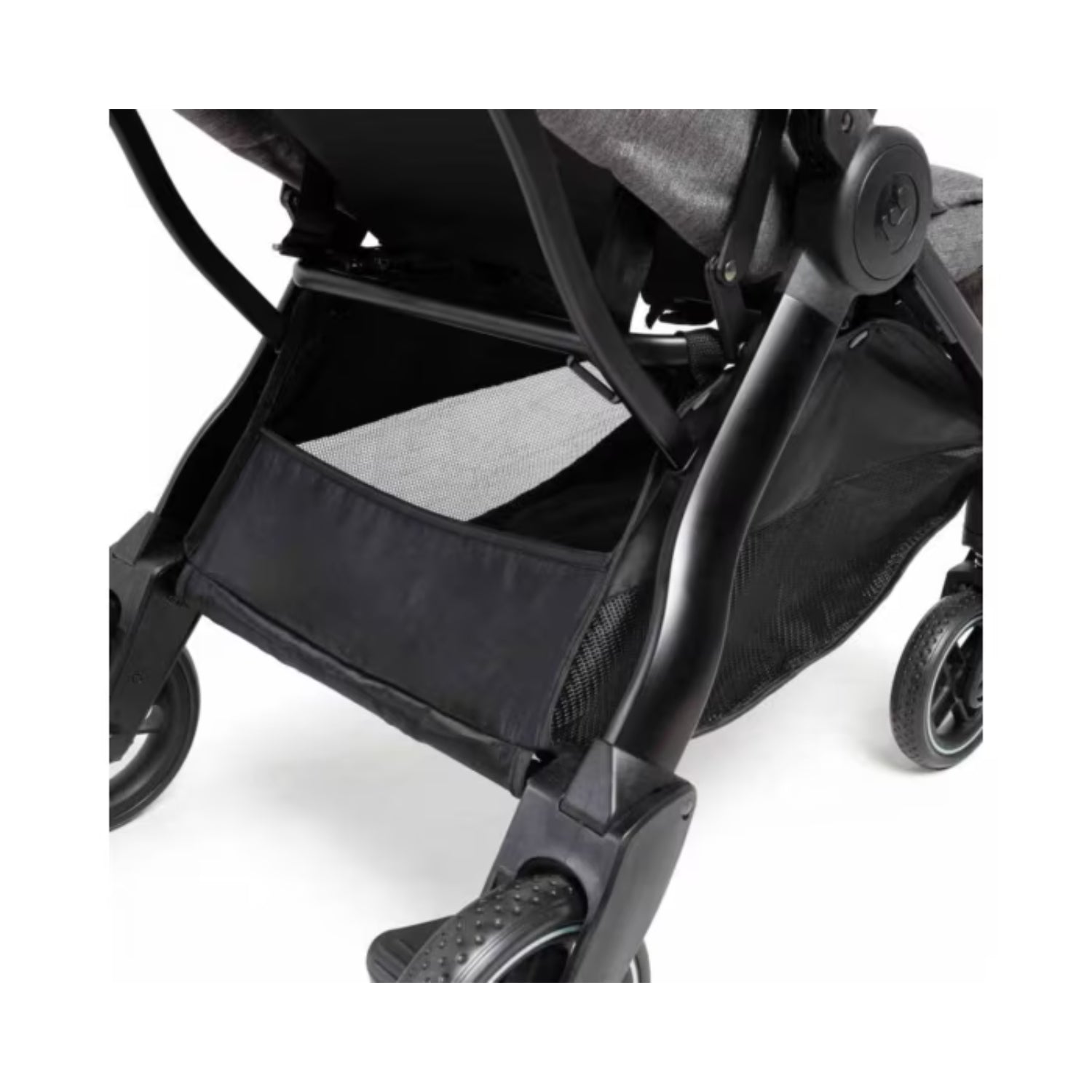 Coche gris MAXI COSI vista trasera con compartimento de almacenamiento