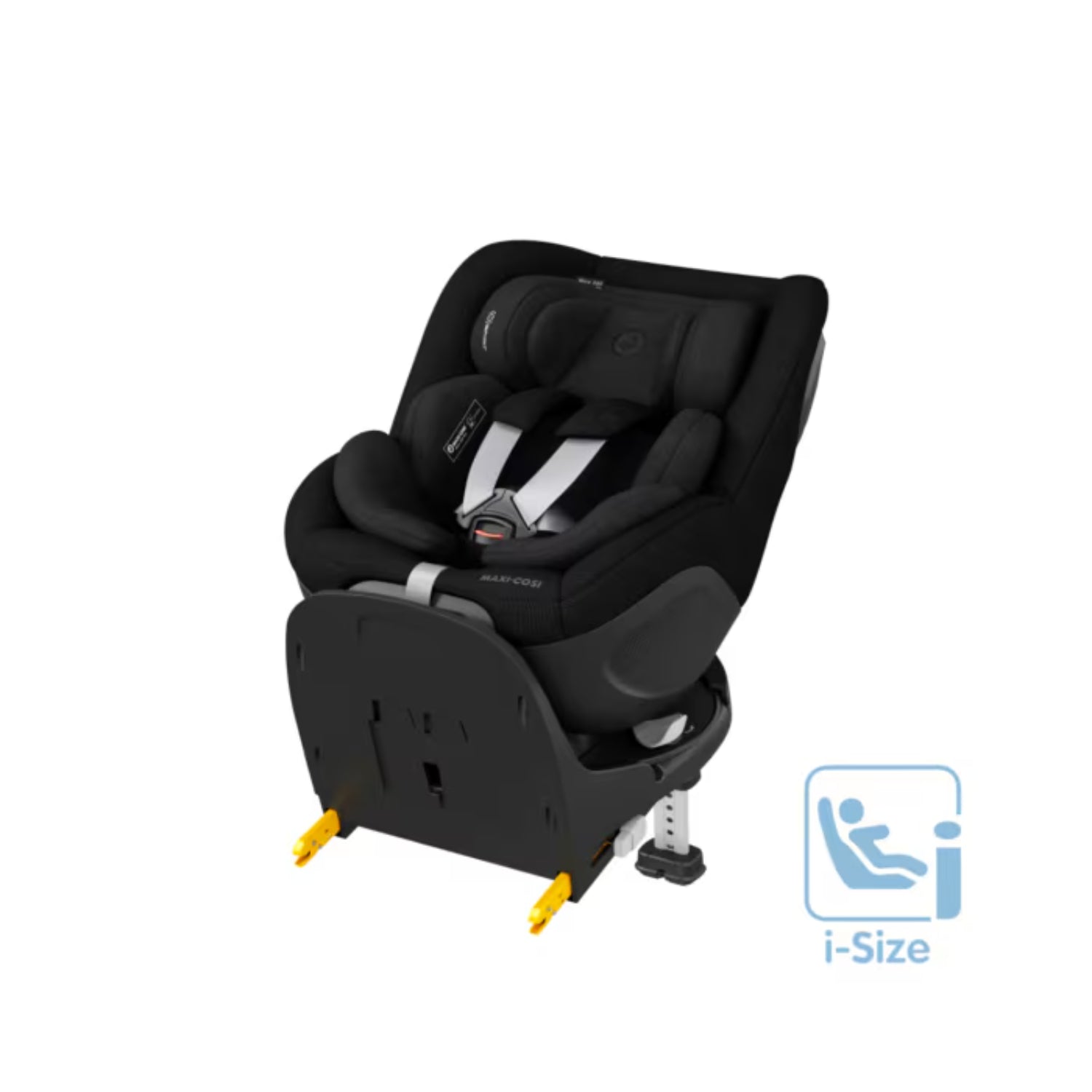 Silla de auto MAXI COSI negra, vista lateral con sistema i-Size