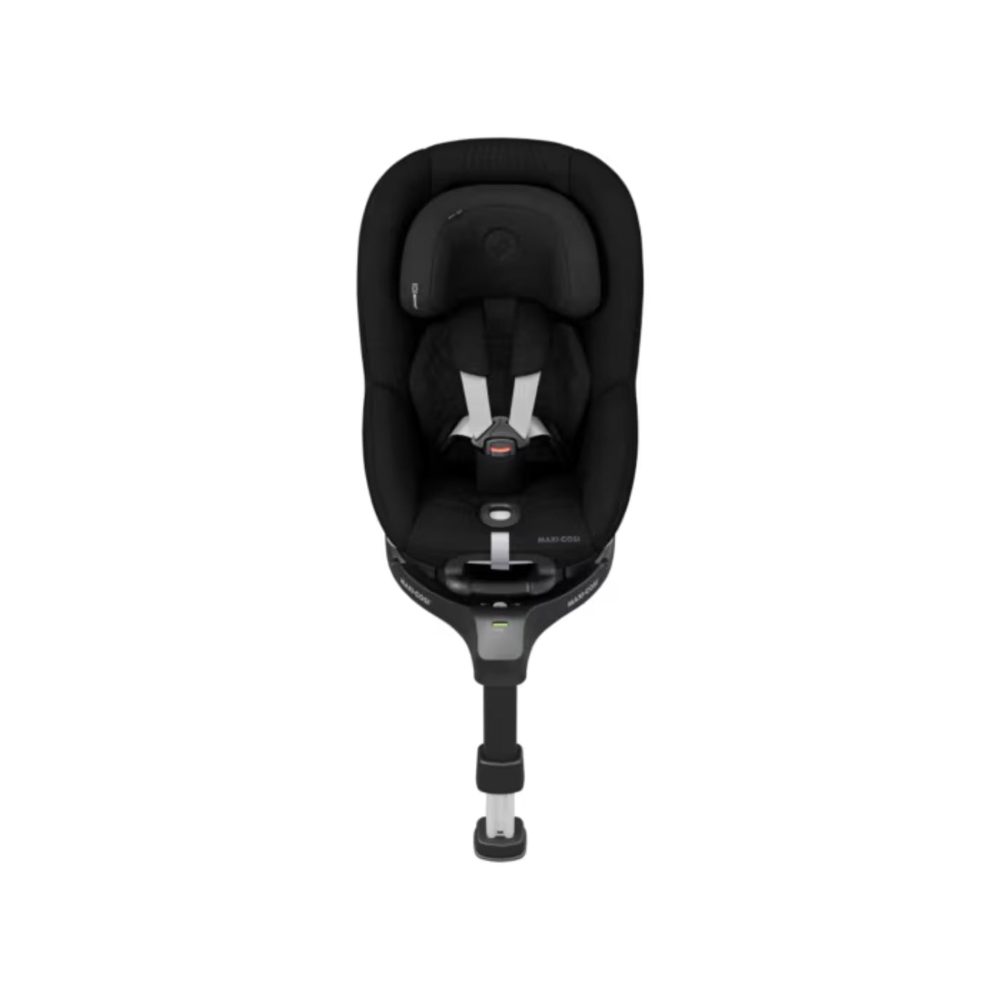 Sillita de auto negra Maxi Cosi, vista frontal, ideal para bebés