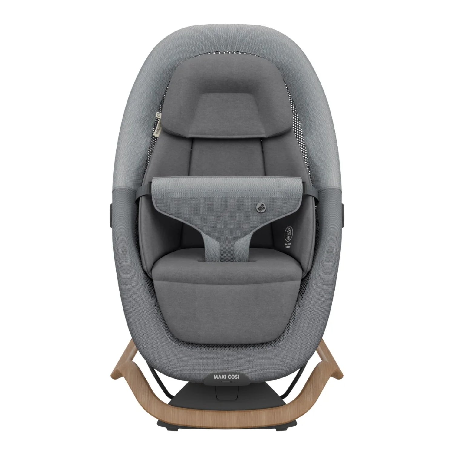 Mecedora gris MAXI COSI vista frontal en ambiente moderno