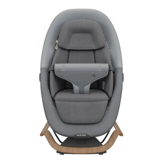 Mecedora gris MAXI COSI vista frontal en ambiente moderno