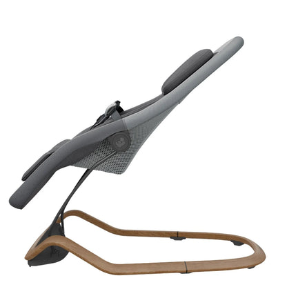 Mecedora gris MAXI COSI vista lateral con estructura de madera