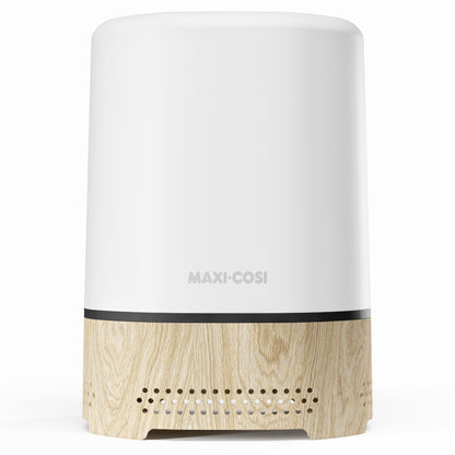Purificador blanco y madera, frontal en ambiente moderno